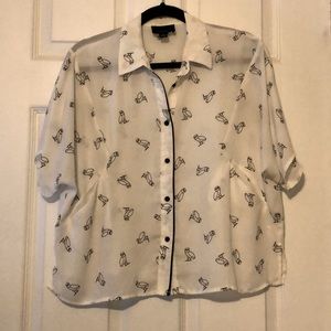 S Lumière Owl Print Blouse